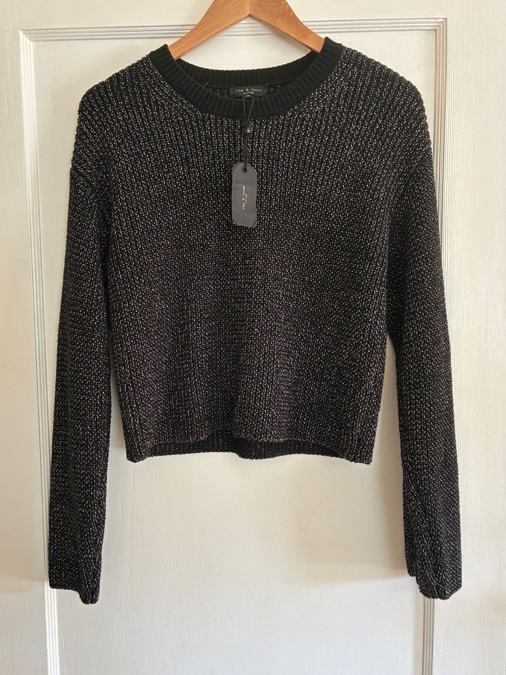 Rag & Bone Jubilee Cropped Sweater Metallic XS
